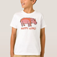 Rosa Nilpferd Kinder T-Shirt – Süßes und Spielende