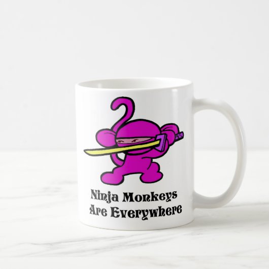 Rosa Ninja auf Schutz Kaffeetasse (Rechts)