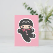 Rosa Ninja Geburtstagsparty Einladungen (Stehend Vorderseite)