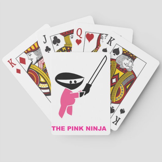 Rosa Ninja mit Schwert Spielkarten (Rückseite)