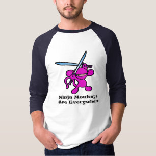 Rosa Ninja obenliegend T-Shirt