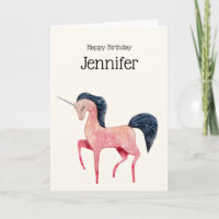 Rosa Nordic Unicorn mit Black Mane Geburtstag