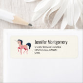 Rosa Nordic Unicorn mit Schwarz-Weiß-Adresse (Insitu)