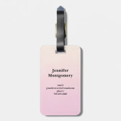 Rosa Nordic Unicorn mit schwarzem Mane Gepäckanhänger (Rückseite vertikal)