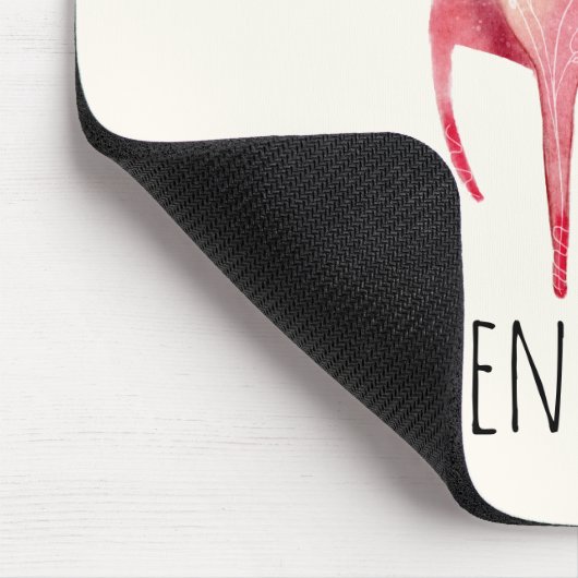 Rosa Nordic Unicorn mit schwarzem Mane Mousepad (Ecke)