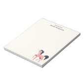 Rosa Nordic Unicorn mit schwarzem Mane Notizblock (Rotiert)