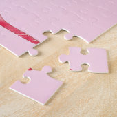 Rosa Nordic Unicorn mit schwarzem Mane Puzzle (Seite)