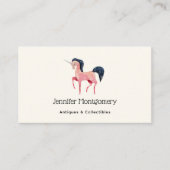 Rosa Nordic Unicorn mit schwarzem Mane Visitenkarte (Vorderseite)