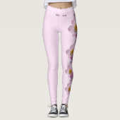 Rosa North Dakota Staat Blume Wilde Rose Leggings (Vorderseite)