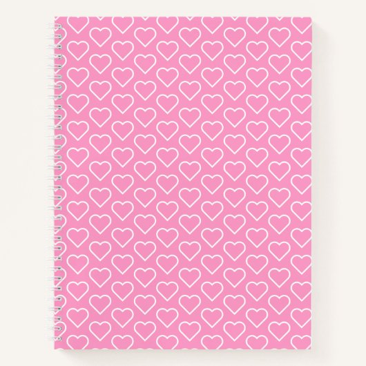 Rosa Notebook mit Herz - Farbe wählen Notizblock (Vorderseite)