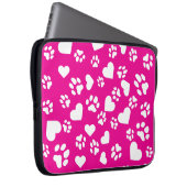 Rosa Notebookgehäuse mit weißem Druckmuster Laptopschutzhülle (Vorne Rechts)