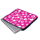 Rosa Notebookgehäuse mit weißem Druckmuster Laptopschutzhülle (Vorne Knopf)