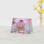 rosa notecard karte (Gelbe Blume)