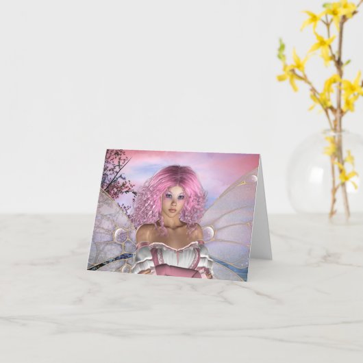 rosa notecard karte (Gelbe Blume)