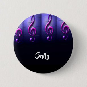 Rosa Noten an Strings Button