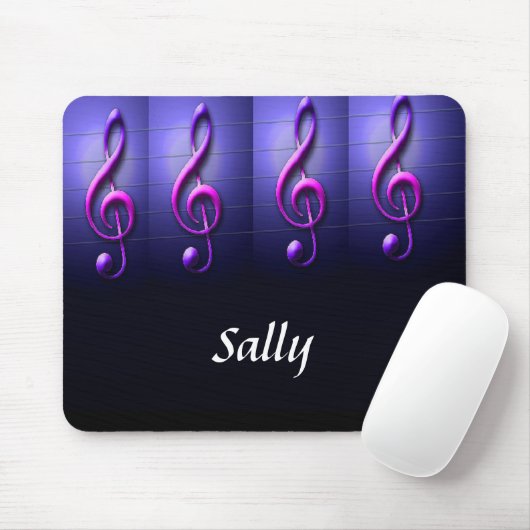 Rosa Noten an Strings Mousepad (Mit Mouse)