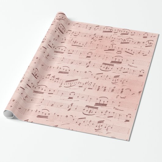 Rosa Noten Geschenkpapier (Ungerollt)