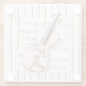 Rosa Notenblatt für Violine Glasuntersetzer (Rückseite)