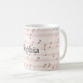 Rosa Notenblatt Kaffeetasse (VorderseiteRechts)
