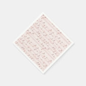 Rosa Notenblatt Serviette (Ecke)