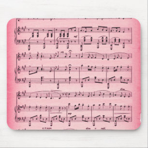 Rosa Notenblätter Mousepad