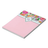 Rosa Notizblock mit Blumenmuster (Rotiert)