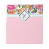 Rosa Notizblock mit Blumenmuster (Vorderseite)