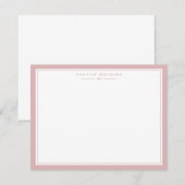 Rosa Notizkarte mit Rahmen Einladung (Vorne/Hinten)