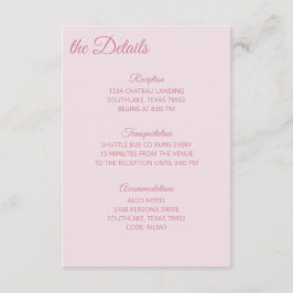 Rosa Nuancen Details Begleitkarte