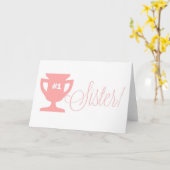 Rosa Nummer Eins Schwester Trophy Happy Birthday C Karte (Gelbe Blume)