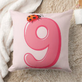 Rosa Nummer neun mit Ladybug Kissen (Decke)