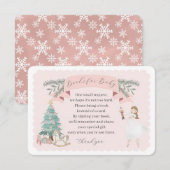 Rosa Nussknackbücher für Babyeinladung Begleitkarte (Vorne/Hinten)