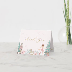 Rosa Nussknacker-Baby-Shower-Dankeskarten Dankeskarte