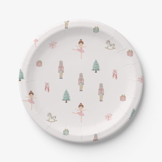 Rosa Nussknacker-Ballett-Baby-Party-Teller Pappteller (Vorderseite)