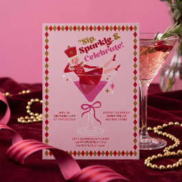 Rosa Nussknacker-Ballett-Cocktail-Weihnachtsfeier Feiertagskarte