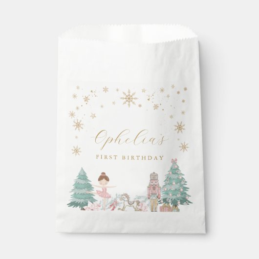 Rosa Nussknacker-Ballett-Geburtstagsfeier-Geschenk Geschenktütchen (Vorderseite)