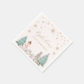 Rosa Nussknacker-Ballett-Geburtstagsservietten Serviette (Ecke)