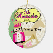 Rosa Nussknacker-Ballett Keramik Ornament (Links)