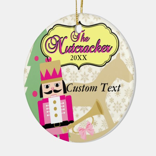Rosa Nussknacker-Ballett Keramik Ornament (Links)