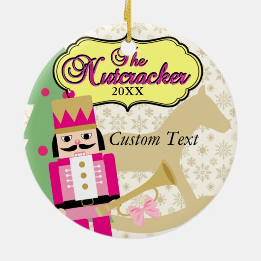 Rosa Nussknacker-Ballett Keramik Ornament (Hinten)