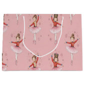 Rosa Nussknacker-Ballett-Thema Mädchen Große Geschenktüte (Vorderseite)