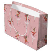 Rosa Nussknacker-Ballett-Thema Mädchen Große Geschenktüte (Rückseite Schrägansicht)
