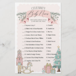 Rosa Nussknacker Berühmtheit Babynamen Duschspiel