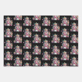 Rosa Nussknacker Disco-Kugel-Sonnenbrille Friedens Geschenkpapier Set (Vorderseite)