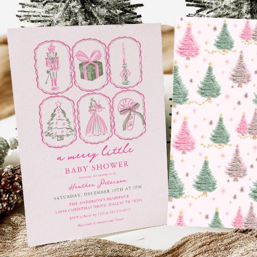 Rosa Nussknacker Eine fröhliche kleine Babyparty Einladung