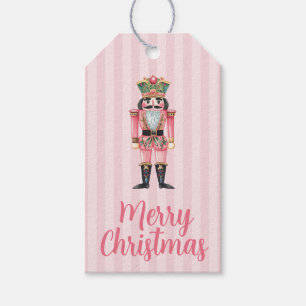 Rosa Nussknacker-Gestreifte Weihnachtsgeschenke Geschenkanhänger