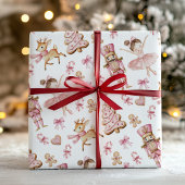 Rosa Nussknacker-Kinder-Weihnachtsgeschenkpapier Geschenkpapier