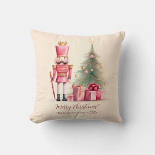 Rosa Nussknacker Weihnachten Kissen