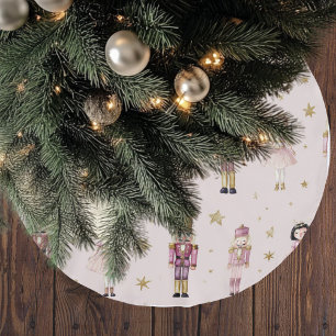 Rosa Nussknacker-Weihnachtsballerina Polyester Weihnachtsbaumdecke