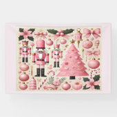 Rosa Nussknacker-Weihnachtsbaum Banner (Horizontal)